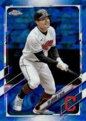 2021 Topps Chrome Update Sapphire Edition Base Set Yu Chang #US328 card