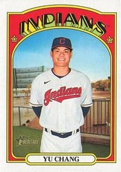2021 Topps Heritage Base Set Yu Chang #542 card