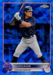 2022 Topps Chrome Update Sapphire Edition Base Set Yu Chang #US203 card