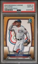 2023 Bowman Chrome WBC Flag Refractors Yu Chang #WBC-10 card