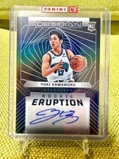 2024-25 Panini Obsidian Rookie Eruption Autographs Yuki Kawamura #REA-YUK card