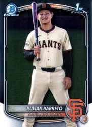 2025 Bowman Chrome Prospects Yulian Barreto #BCP-229 card
