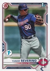 2021 Bowman 1st Edition Base Set Yunior Severino #BP-140 card