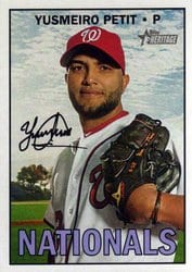 2016 Topps Heritage Base Set Yusmeiro Petit #584 card