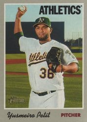 2019 Topps Heritage Base Set Yusmeiro Petit #41 card