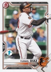 2021 Bowman 1st Edition Base Set Yusniel Diaz #BP-76 card