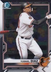 2021 Bowman Chrome Prospects Yusniel Diaz #BCP-76 card