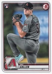 2020 Bowman Base Set Zac Gallen #75 card