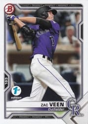 2021 Bowman 1st Edition Base Set Zac Veen #BP-3 card