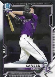 2021 Bowman Chrome Prospects Zac Veen #BCP-3 card