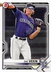 2021 Bowman Draft Base Set Zac Veen #BD-150 card