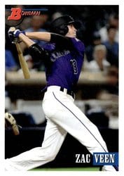2021 Bowman Heritage Base Set Zac Veen #147 card