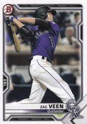 2021 Bowman Prospects Zac Veen #BP-3 card