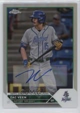 2023 Topps Pro Debut Chrome Autographs Refractor Zac Veen #PDC-140 card