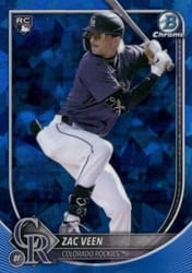 2025 Bowman Chrome Sapphire Edition Base Set Zac Veen #69 card