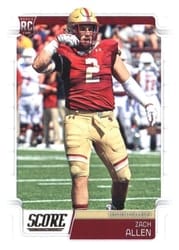 2019 Score Base Set Zach Allen #395 card