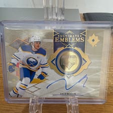 2023-24 Upper Deck Ultimate Collection Ultimate Emblems Autograph - Rookies Zach Benson #UE-ZB card