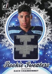 2023 Donruss Rookie Holiday Sweater Relics Zach Charbonnet #HS-ZCH card