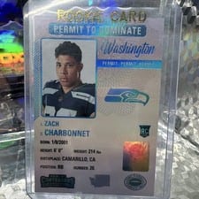 2023 Panini Contenders Permit to Dominate Zach Charbonnet #40 card