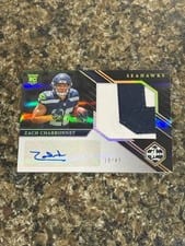 2023 Panini Limited Rookie Patch Autographs Jumbo Zach Charbonnet #183 card