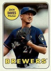 2018 Topps Heritage Base Set Zach Davies #17 card