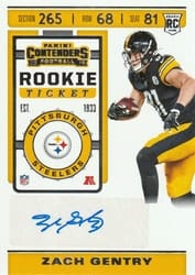 2019 Panini Contenders Base Set Zach Gentry #274 card