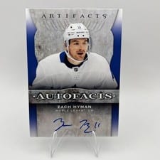 2021-22 Upper Deck Artifacts Autograph Facts Zach Hyman #AF-ZH card