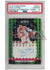 2018 Panini Prizm Mosaic Autographs Zach LaVine Green #MO-ZL card