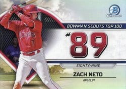 2023 Bowman Bowman Scouts Top 100 Zach Neto #BTP-89 card