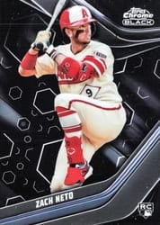 2023 Topps Chrome Black Base Set Zach Neto #74 card