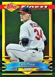 2021 Finest Flashbacks Base Set Zach Plesac #185 card