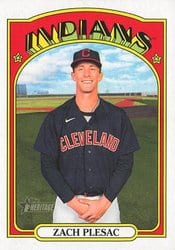 2021 Topps Heritage Base Set Zach Plesac #701 card