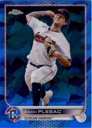 2022 Topps Chrome Sapphire Edition Base Set Zach Plesac #377 card