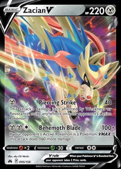 Crown Zenith Zacian V #95 card