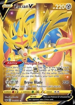 2020 Sword & Shield Zacian V #211 card