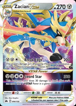 Crown Zenith Zacian VSTAR #96 card