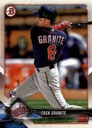 2018 Bowman Base Set Zack Granite #9 card