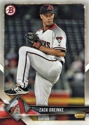 2018 Bowman Base Set Zack Greinke #4 card
