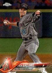 2018 Topps Chrome Base Set Zack Greinke #156 card