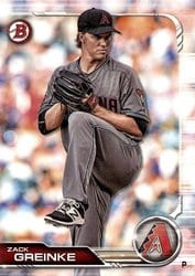 2019 Bowman Base Set Zack Greinke #41 card