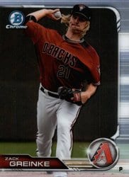 2019 Bowman Chrome Base Set Zack Greinke #57 card
