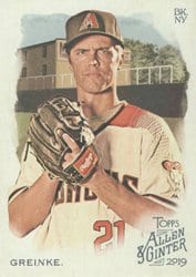 2019 Topps Allen & Ginter Base Set Zack Greinke #9 card