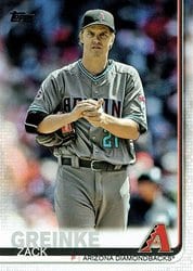 2019 Topps Base Set Zack Greinke #222 card