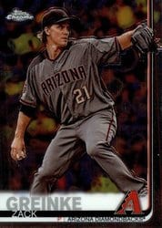 2019 Topps Chrome Base Set Zack Greinke #23 card