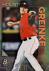 2020 Bowman Platinum Base Set Zack Greinke #47 card