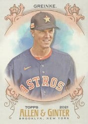 2021 Topps Allen & Ginter Base Set Zack Greinke #172 card