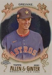 2021 Topps Allen & Ginter Chrome Base Set Zack Greinke #172 card
