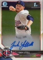 2018 Bowman Chrome Prospect Autographs Zack Littell #CPA-ZL card