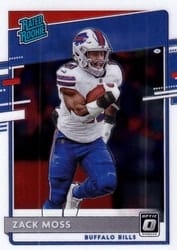 2020 Donruss Optic Base Set Zack Moss #180 card