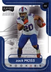 2020 Panini Chronicles Playoff Momentum SSD Rookies Zack Moss #M-19 card